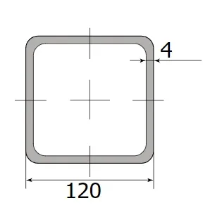 Труба профильная 120*120*4,0 (12 м) ( некондиция )