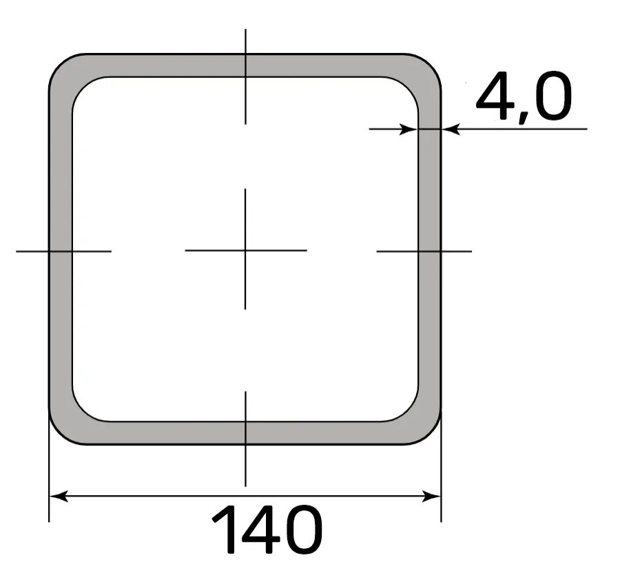 Труба профильная 140*140*5,0 (12 м) ( некондиция )