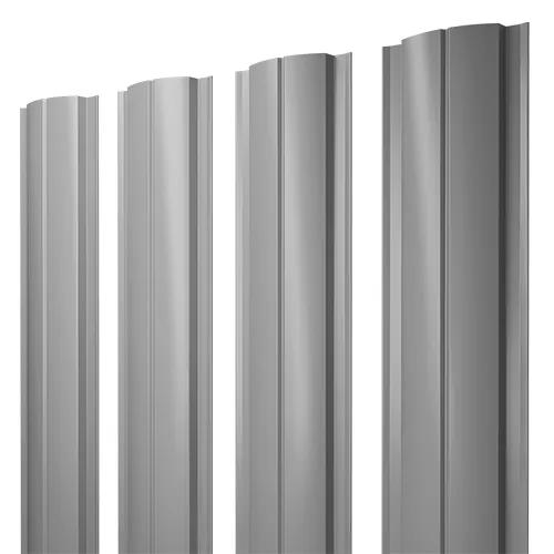 Штакетник Полукруглый Slim с прямым резом 0,45 PE RAL 3005 красное вино