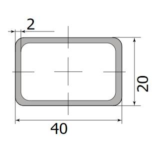Труба профильная 40*20*2,0  (6,0м) ( некондиция )